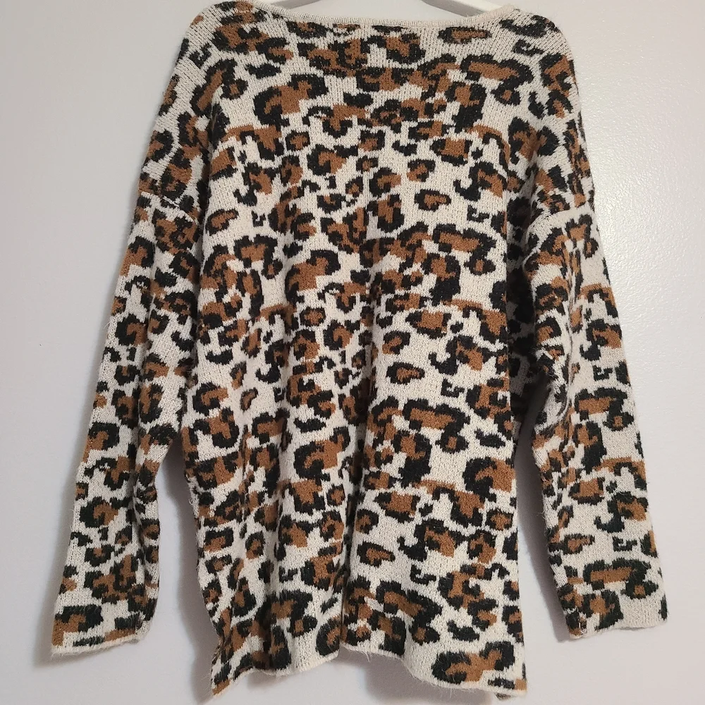 Philosophy Oversized Cozy Animal Print Pullover Sweater XL